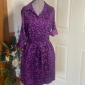 Purple Floral Casual Day Dress